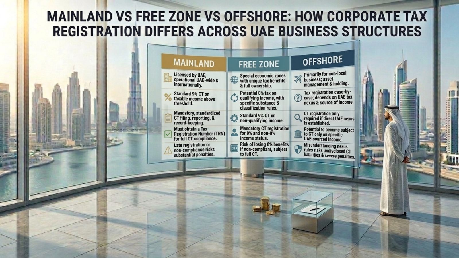 Mainland vs Free Zone vs Offshore: How Corporate Tax Registration Differs Across UAE Business Structures